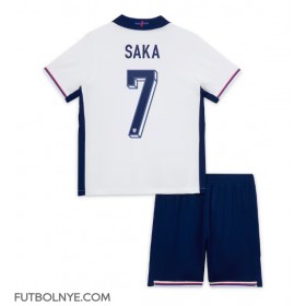 Camiseta Inglaterra Bukayo Saka #7 Primera Equipación para niños Eurocopa 2024 manga corta (+ pantalones cortos)